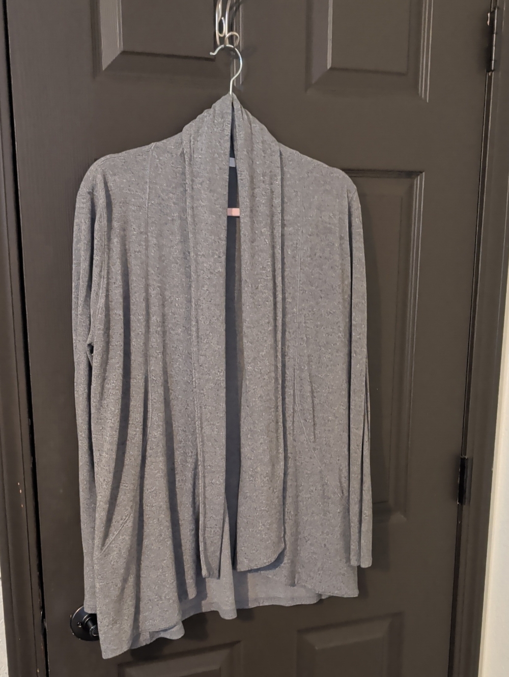 Gray Open-Front Women’s Cardigan Sweater